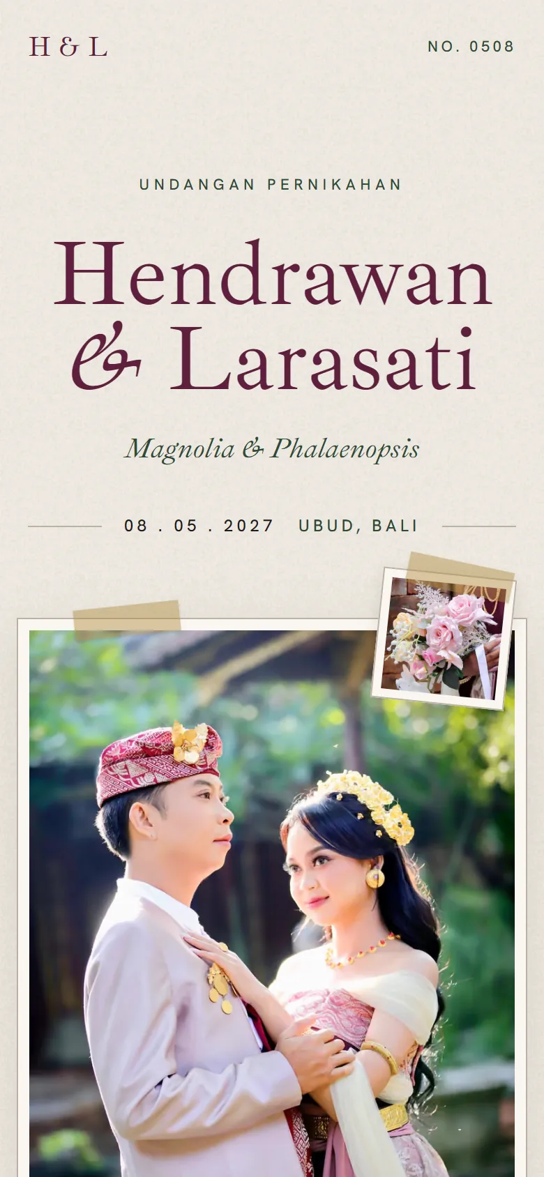 Contoh undangan tema Herbarium